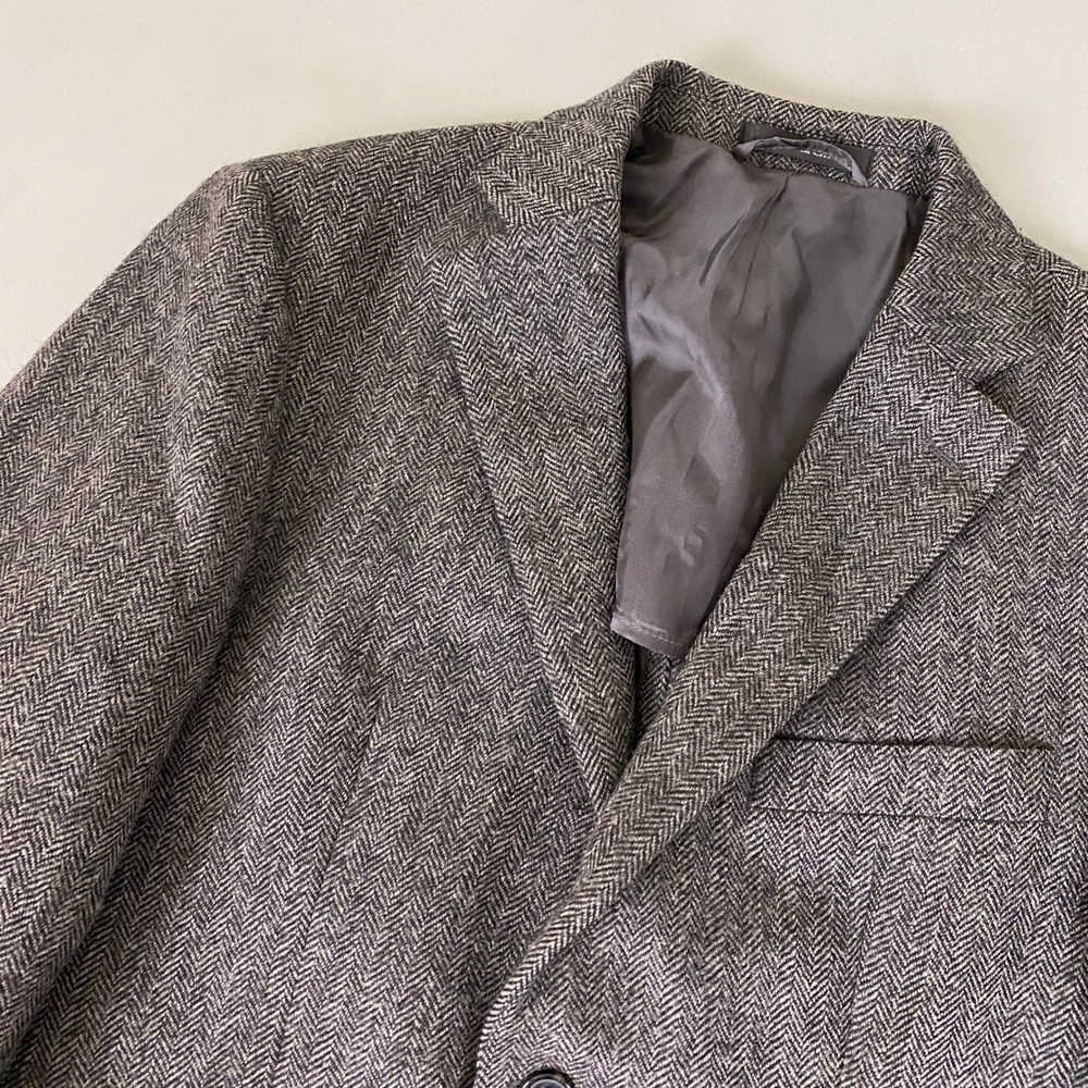 Lauren Ralph Lauren Herringbone Blazer Sport Coat Men's Size 38S Wool Gray